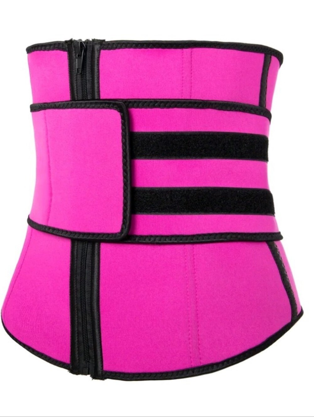 Pink Waist Trainer Zipper Adjustable Wrap Belt Tummy Control Body Shaper